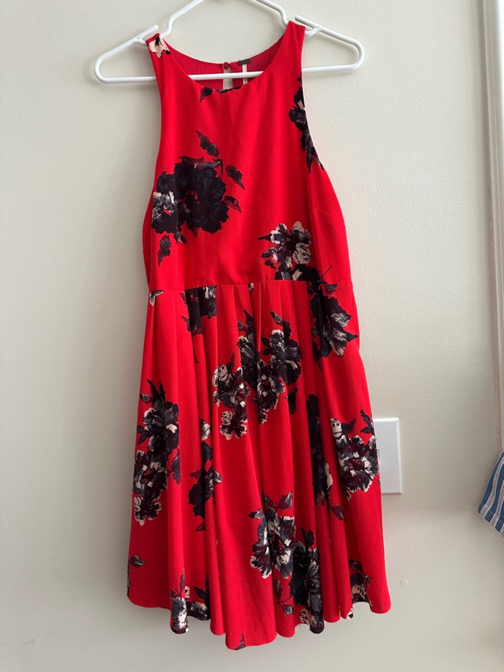 Free People Red Floral Halter Dress
